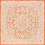 Sinjuri Medallion Textured Weave Indoor/outdoor Square Rug