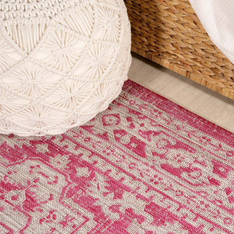 Sinjuri Medallion Textured Weave Indoor/outdoor Area Rug