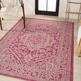 Sinjuri Medallion Textured Weave Indoor/outdoor Area Rug