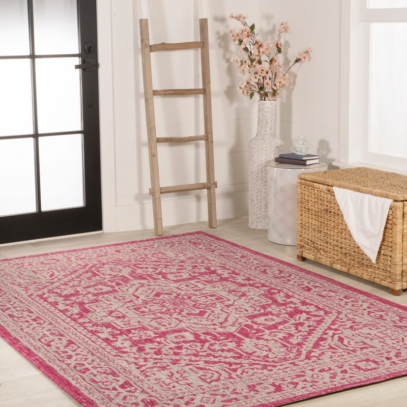 Sinjuri Medallion Textured Weave Indoor/outdoor Area Rug