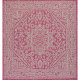 Sinjuri Medallion Textured Weave Indoor/outdoor Square Rug