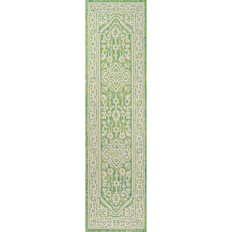 Sinjuri Medallion Textured Weave Indoor/outdoor Runner Rug
