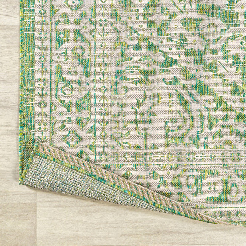 Sinjuri Medallion Textured Weave Indoor/outdoor Round Rug
