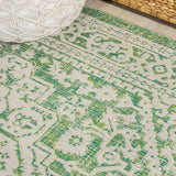Sinjuri Medallion Textured Weave Indoor/outdoor Round Rug
