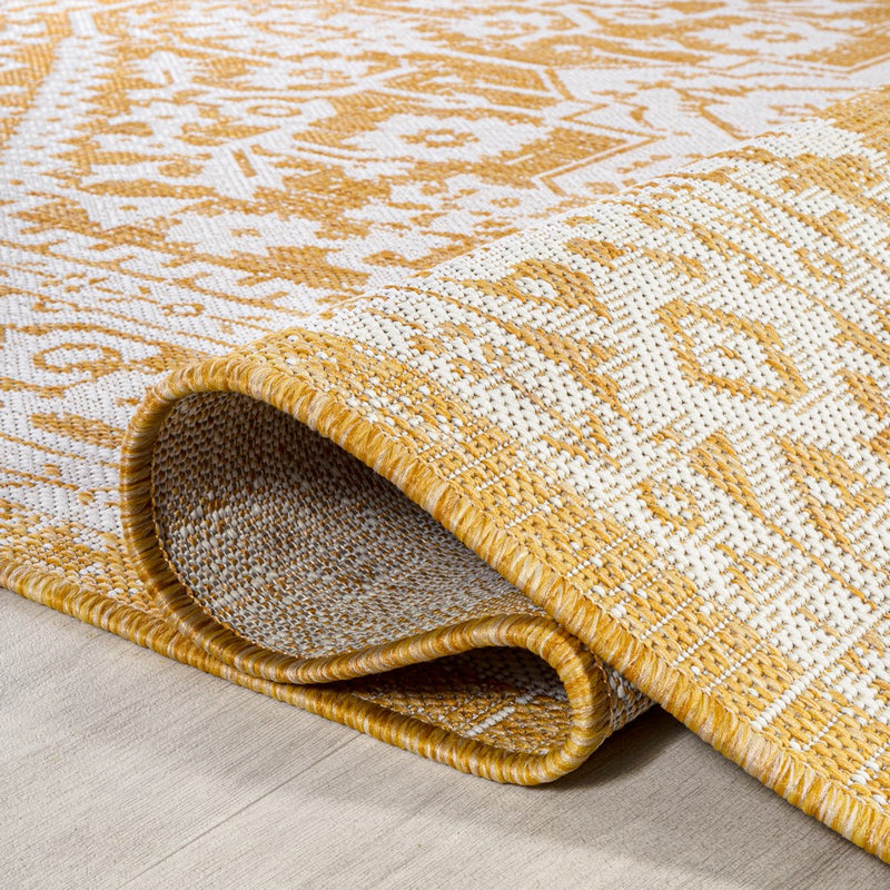 Sinjuri Medallion Textured Weave Indoor/outdoor Area Rug