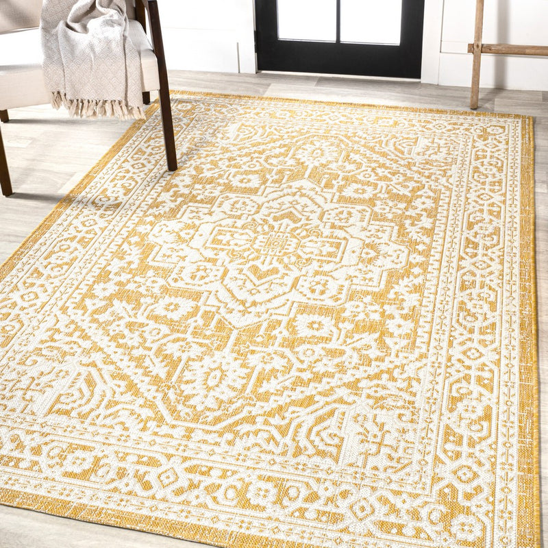 Sinjuri Medallion Textured Weave Indoor/outdoor Area Rug