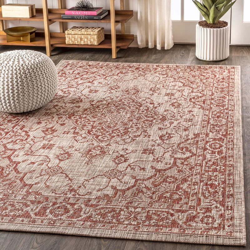 Rozetta Boho Medallion Textured Weave Indoor/outdoor Area Rug