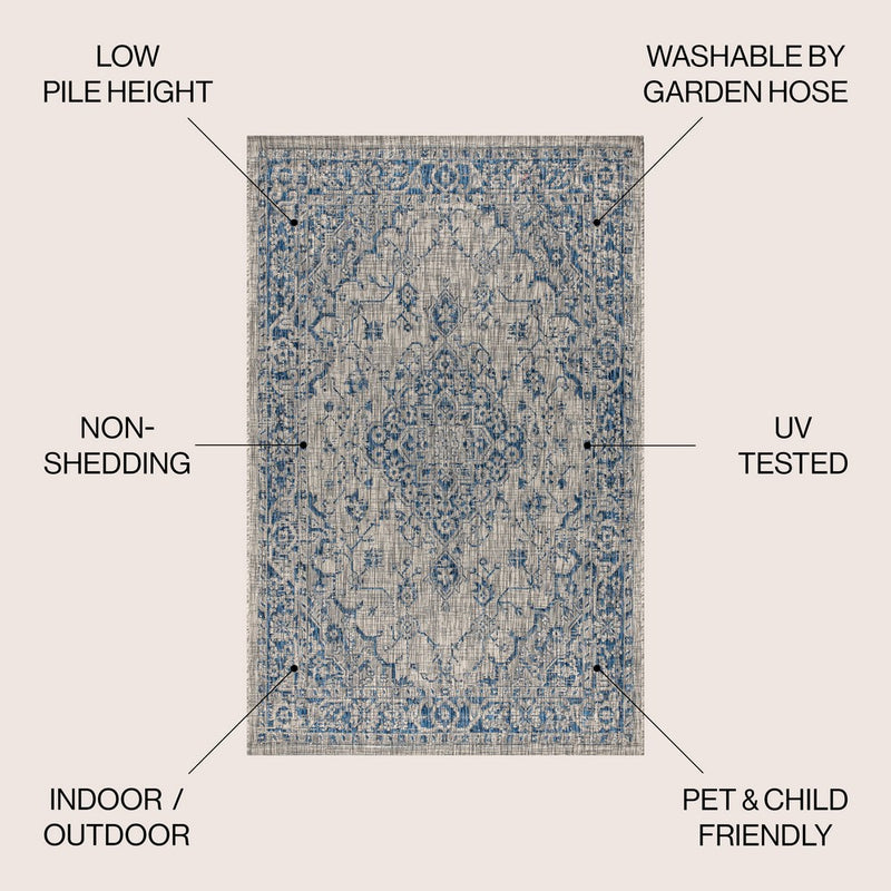 Rozetta Boho Medallion Textured Weave Indoor/outdoor Area Rug