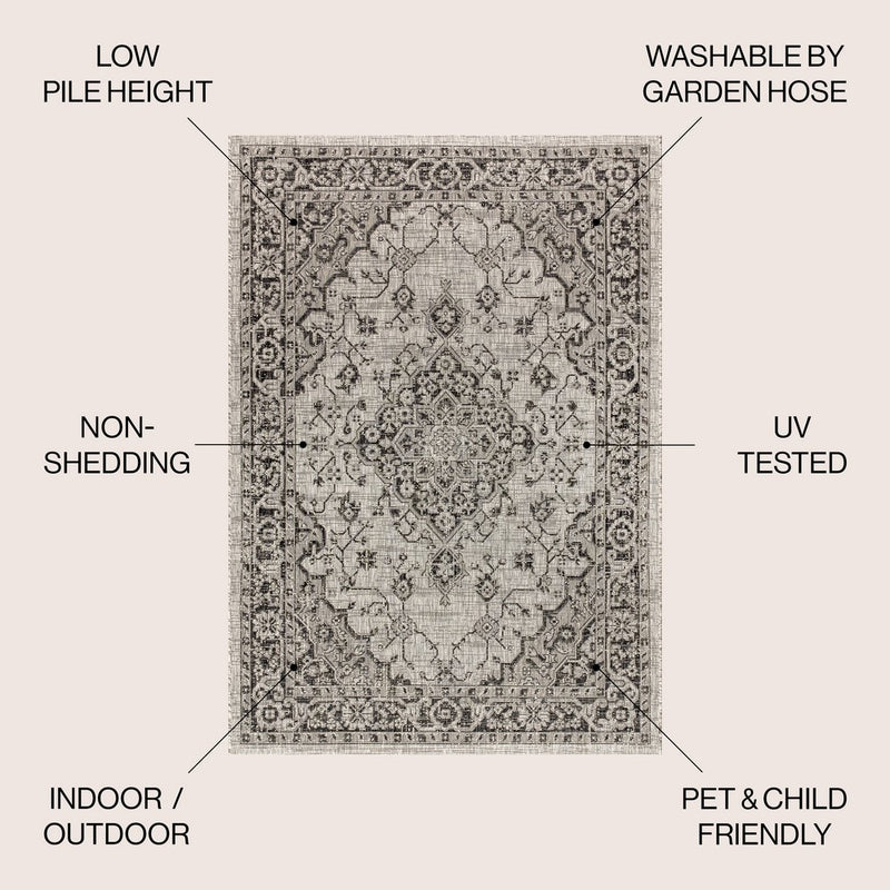 Rozetta Boho Medallion Textured Weave Indoor/outdoor Area Rug