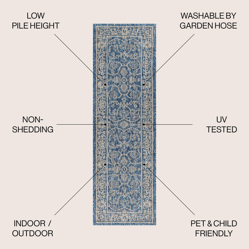 Palazzo Vine And Border Textured Weave Indoor/outdoor Area Rug