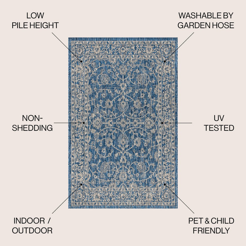 Palazzo Vine And Border Textured Weave Indoor/outdoor Area Rug