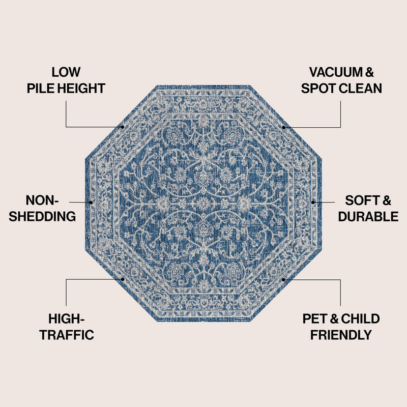 Palazzo Vine And Border Textured Weave Indoor/outdoor Area Rug