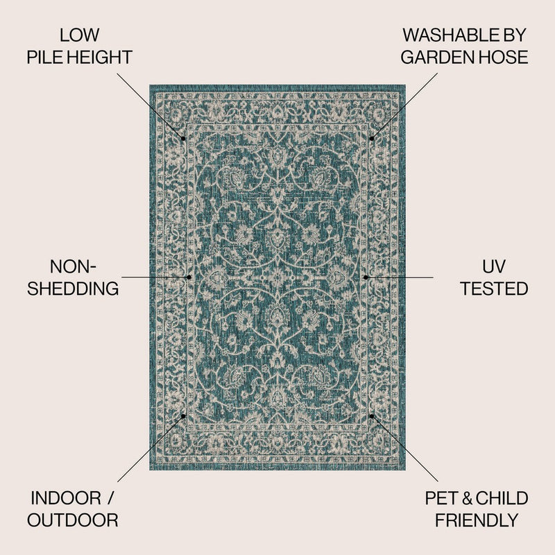 Palazzo Vine And Border Textured Weave Indoor/outdoor Area Rug
