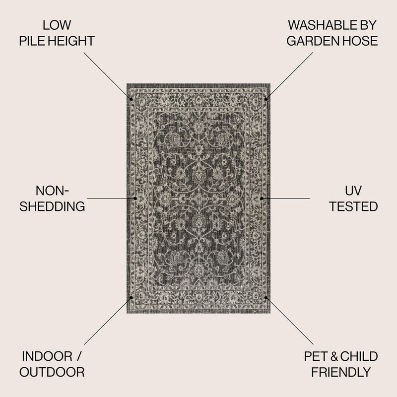 Palazzo Vine And Border Textured Weave Indoor/outdoor Area Rug