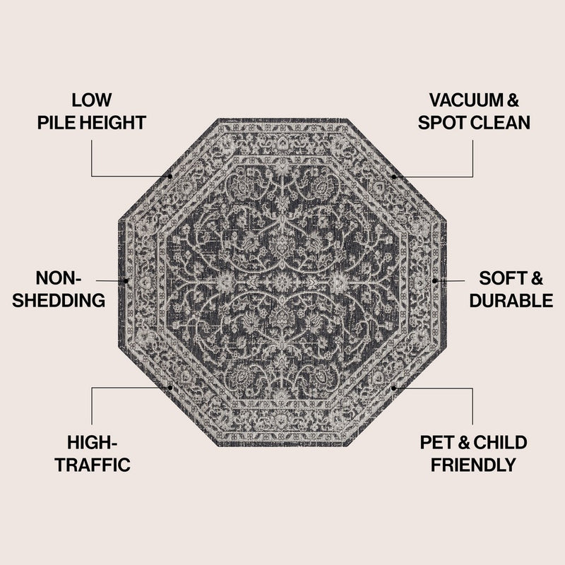 Palazzo Vine And Border Textured Weave Indoor/outdoor Area Rug