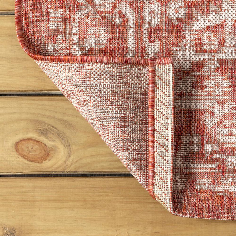 Malta Bohemian Medallion Textured Weave Indoor/outdoor Round Rug