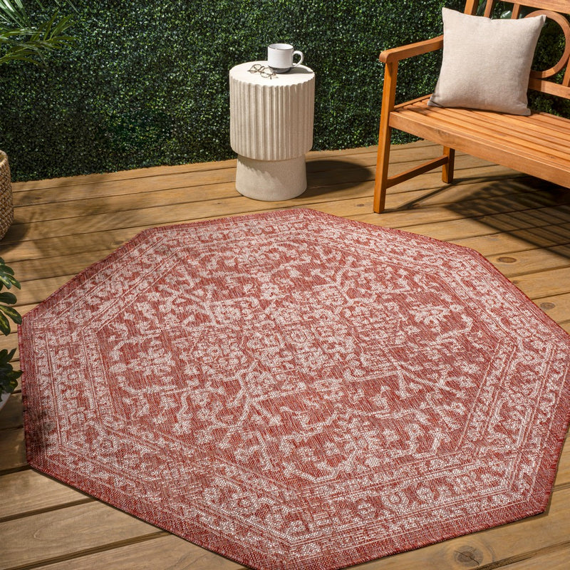 Malta Bohemian Medallion Textured Weave Indoor/outdoor Octagon Rug
