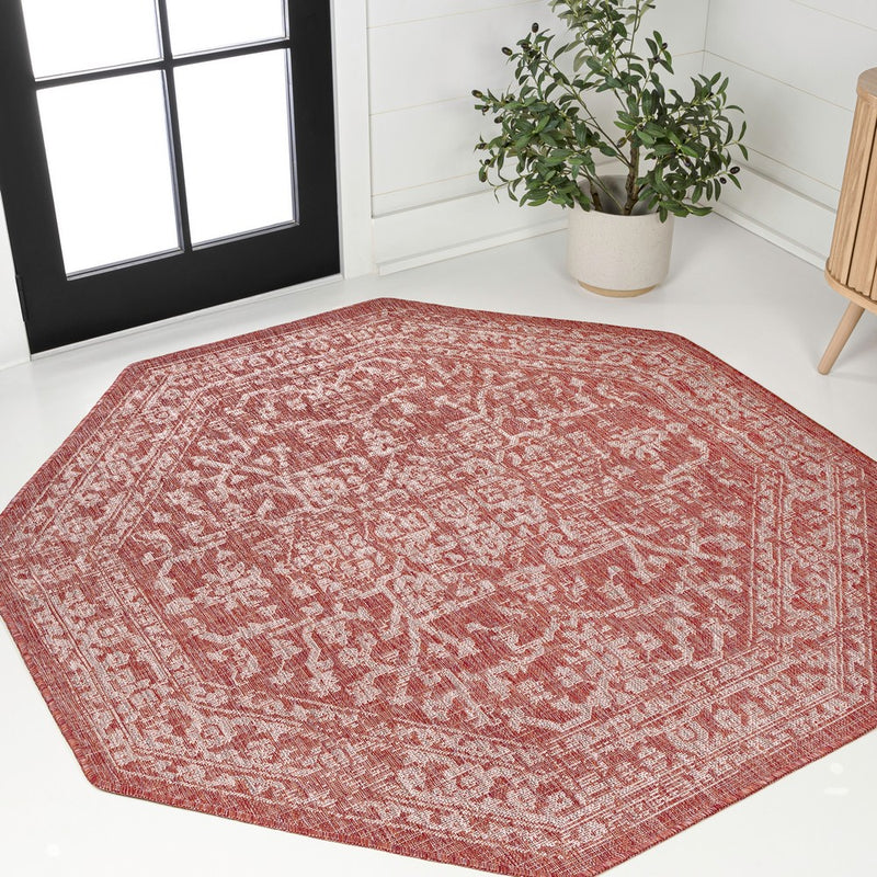 Malta Bohemian Medallion Textured Weave Indoor/outdoor Octagon Rug