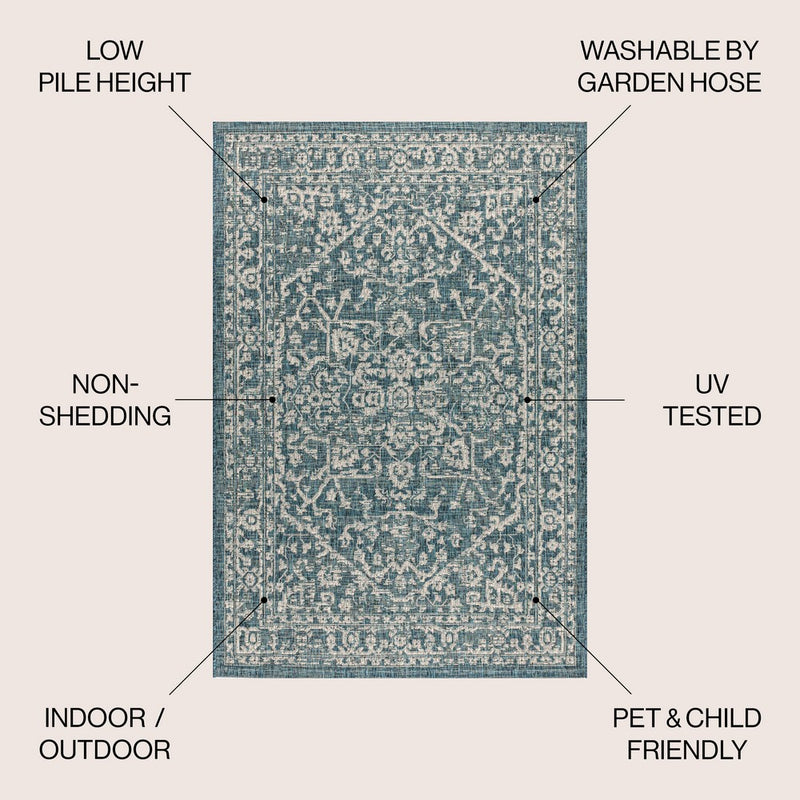 Malta Bohemian Medallion Textured Weave Indoor/outdoor Area Rug