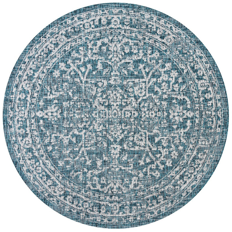 Malta Bohemian Medallion Textured Weave Indoor/outdoor Round Rug