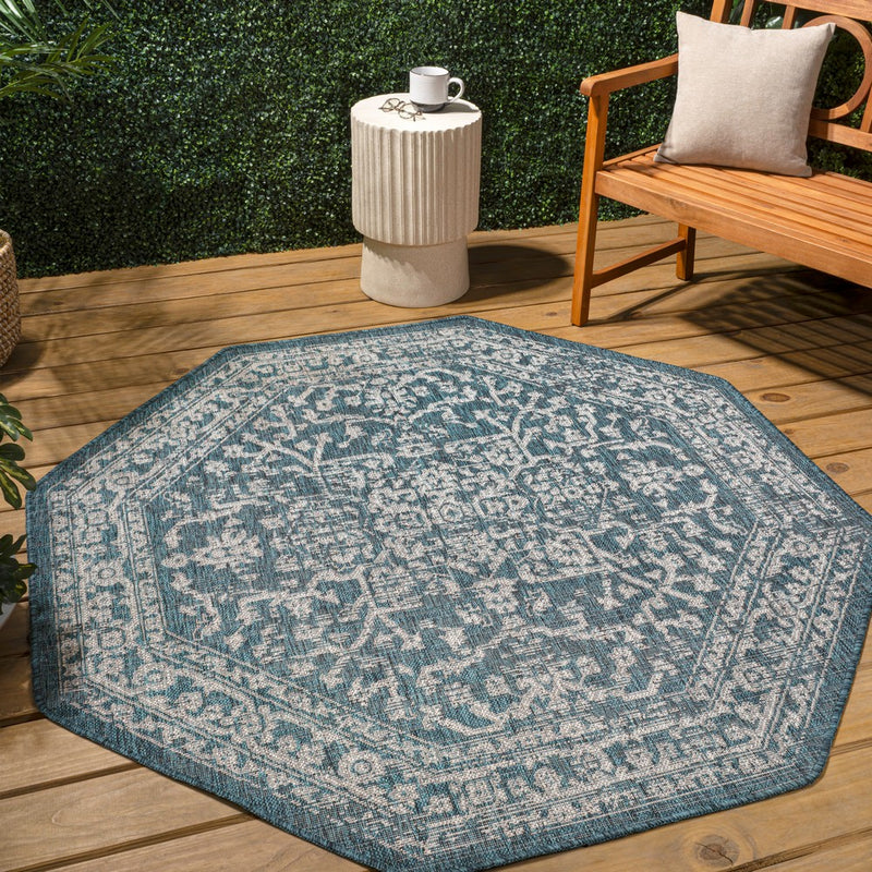Malta Bohemian Medallion Textured Weave Indoor/outdoor Octagon Rug
