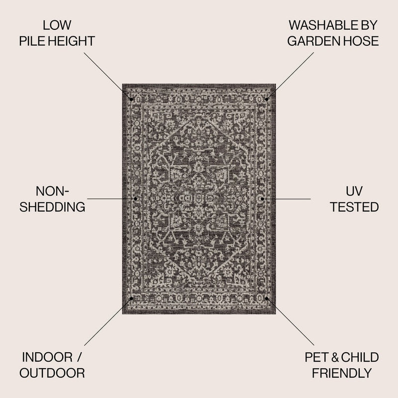 Malta Bohemian Medallion Textured Weave Indoor/outdoor Area Rug