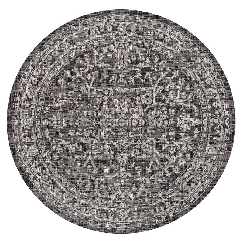 Malta Bohemian Medallion Textured Weave Indoor/outdoor Round Rug