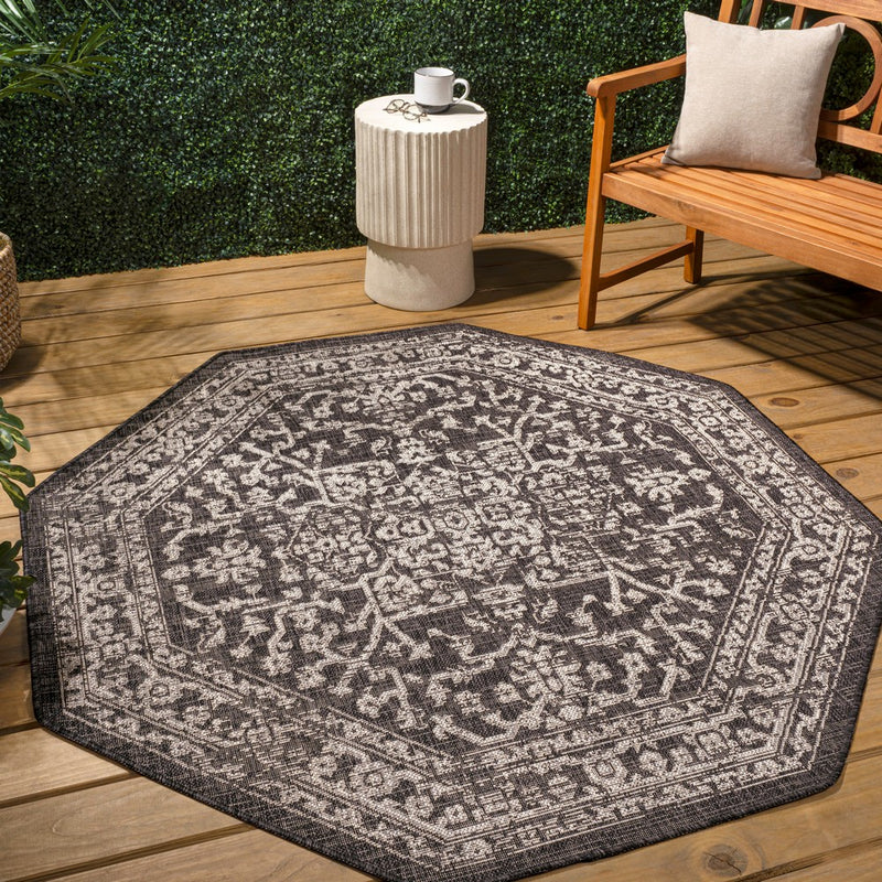 Malta Bohemian Medallion Textured Weave Indoor/outdoor Octagon Rug
