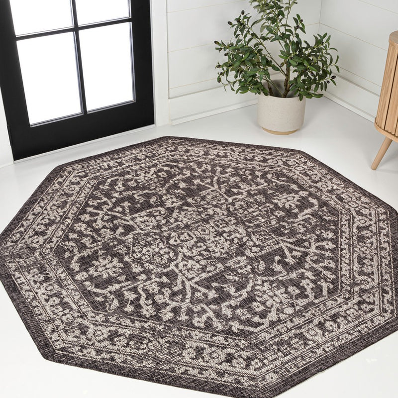 Malta Bohemian Medallion Textured Weave Indoor/outdoor Octagon Rug