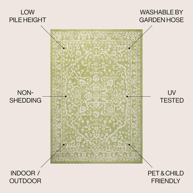 Malta Bohemian Medallion Textured Weave Indoor/outdoor Area Rug