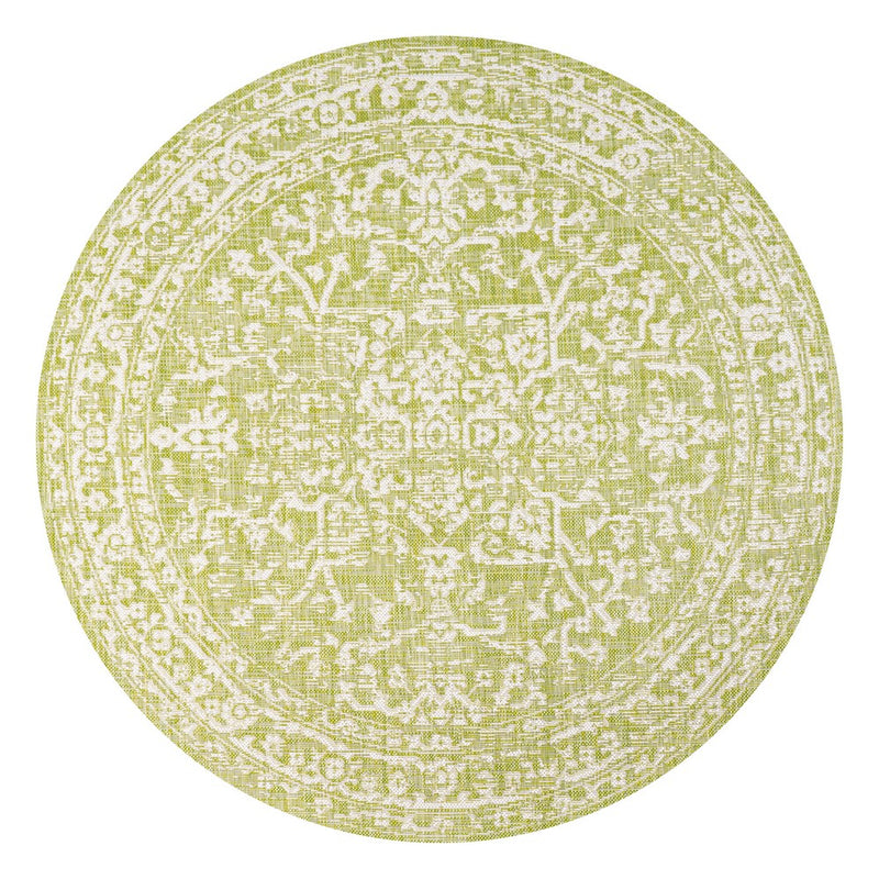 Malta Bohemian Medallion Textured Weave Indoor/outdoor Round Rug