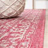 Malta Bohemian Medallion Textured Weave Indoor/outdoor Round Rug