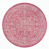 Malta Bohemian Medallion Textured Weave Indoor/outdoor Round Rug