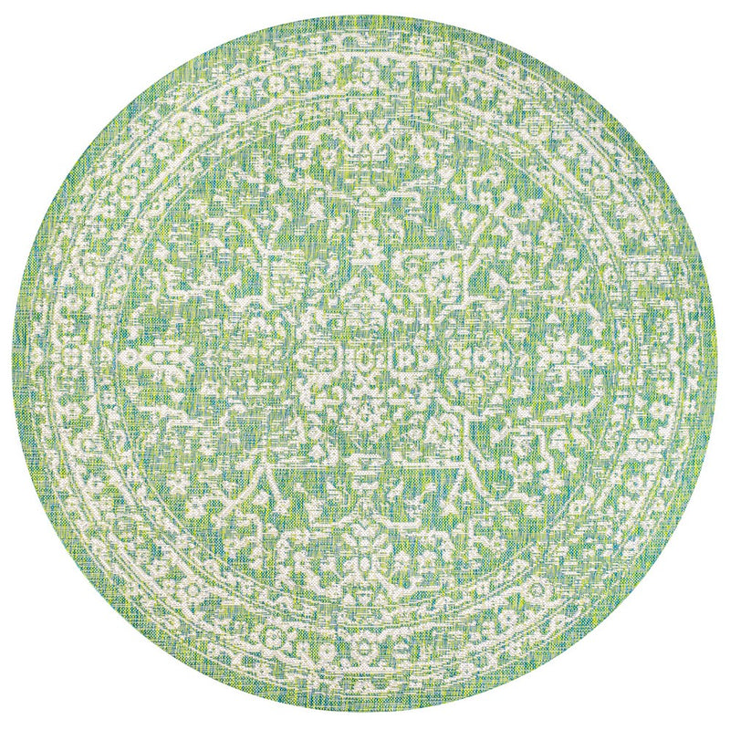 Malta Bohemian Medallion Textured Weave Indoor/outdoor Round Rug