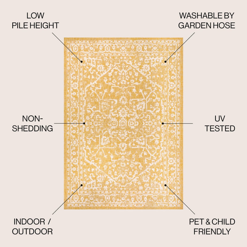Malta Bohemian Medallion Textured Weave Indoor/outdoor Area Rug