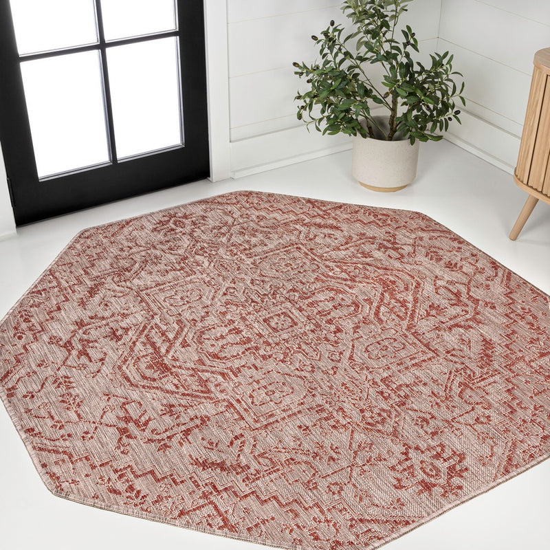 Estrella Bohemian Medallion Textured Weave Indoor/outdoor Octagon Rug