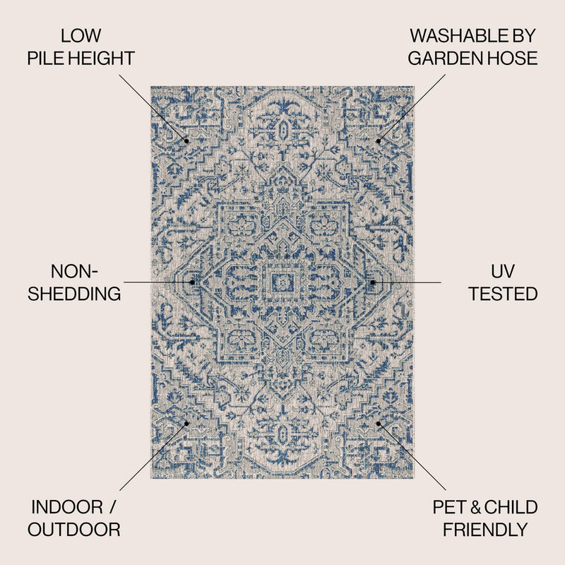 Estrella Bohemian Medallion Textured Weave Indoor/outdoor Area Rug