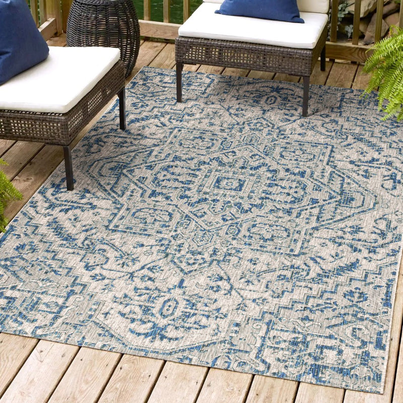 Estrella Bohemian Medallion Textured Weave Indoor/outdoor Area Rug