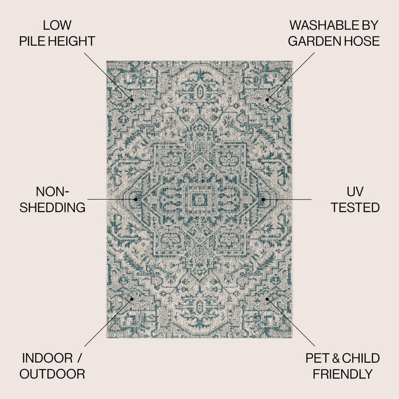 Estrella Bohemian Medallion Textured Weave Indoor/outdoor Area Rug