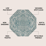 Estrella Bohemian Medallion Textured Weave Indoor/outdoor Octagon Rug