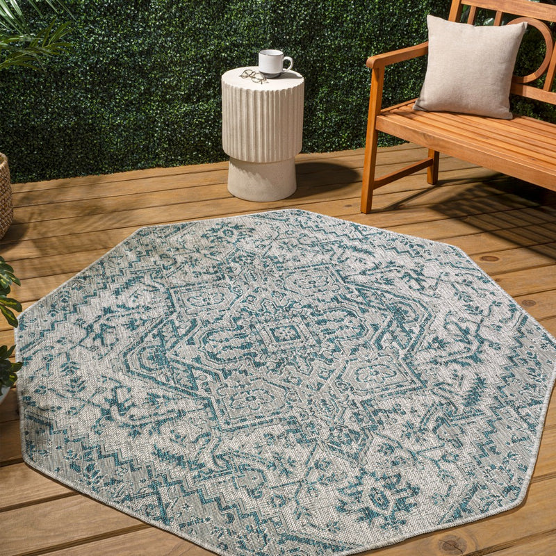 Estrella Bohemian Medallion Textured Weave Indoor/outdoor Octagon Rug