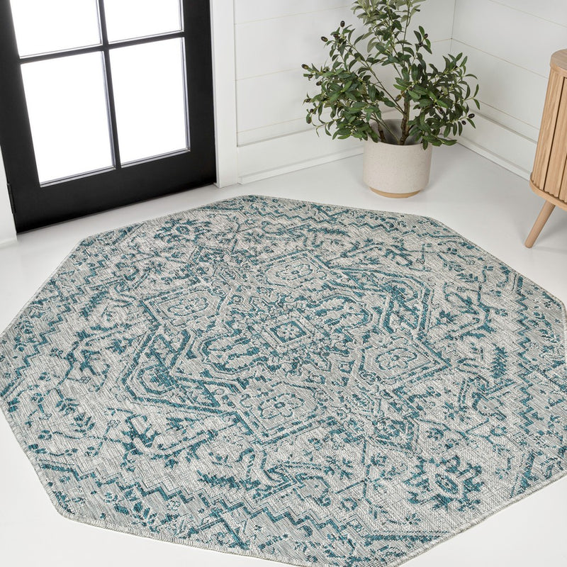 Estrella Bohemian Medallion Textured Weave Indoor/outdoor Octagon Rug