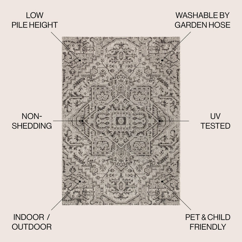 Estrella Bohemian Medallion Textured Weave Indoor/outdoor Area Rug