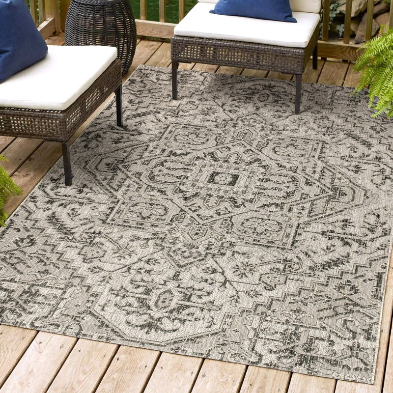 Estrella Bohemian Medallion Textured Weave Indoor/outdoor Area Rug