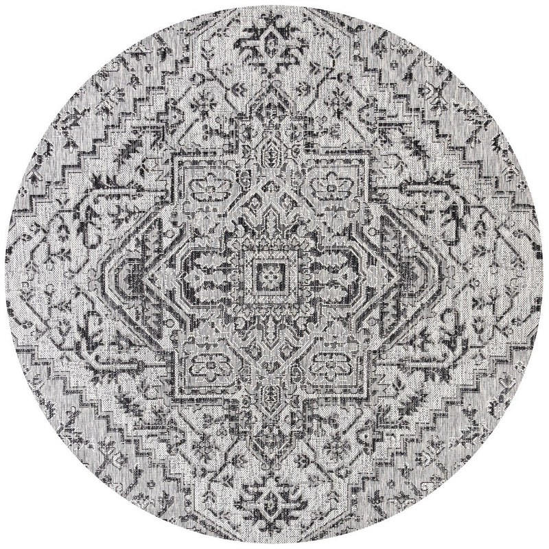Estrella Bohemian Medallion Textured Weave Indoor/outdoor Round Rug
