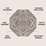 Estrella Bohemian Medallion Textured Weave Indoor/outdoor Octagon Rug