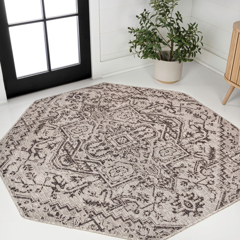 Estrella Bohemian Medallion Textured Weave Indoor/outdoor Octagon Rug
