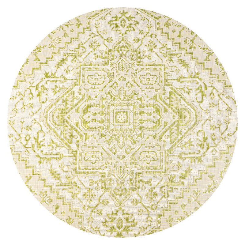 Estrella Bohemian Medallion Textured Weave Indoor/outdoor Round Rug