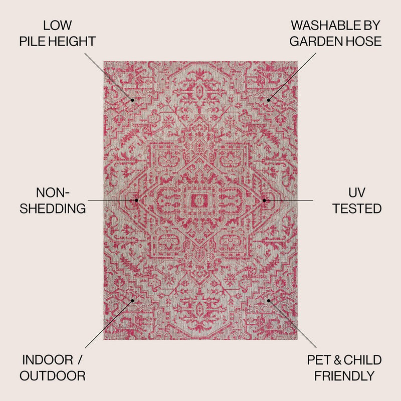 Estrella Bohemian Medallion Textured Weave Indoor/outdoor Area Rug