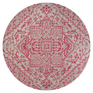 Estrella Bohemian Medallion Textured Weave Indoor/outdoor Round Rug